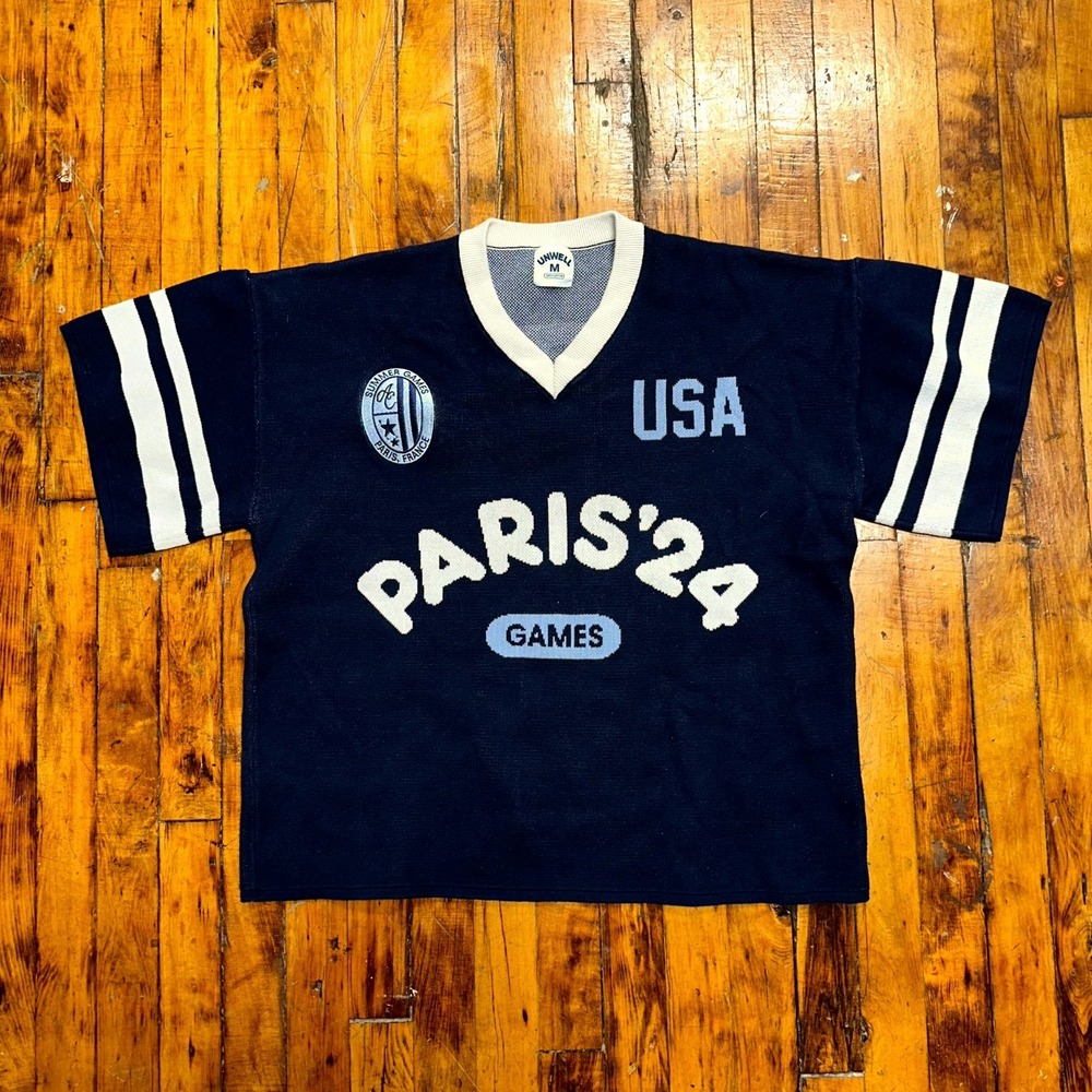 Alex Cooper Paris '24 Games Unwell Jersey‎ Women's Medium Navy V-Neck Pullover